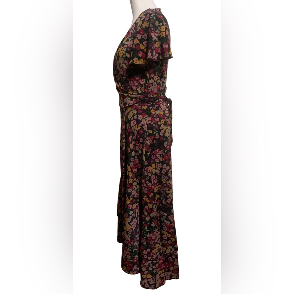 Lauren Ralph Lauren Black Label Women Multicolor Floral High Low Wrap Dress NWOT - Picture 6 of 16